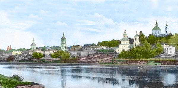 Вид города через Днепр до революции Вид города через Днепр до революции