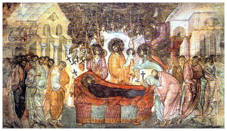 Фреска Успение Божией Матери. XIII в. Монастырь Сопочаны