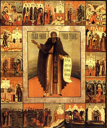 Святой прпеподобный Макарий Желтоводский. Икона с житием.